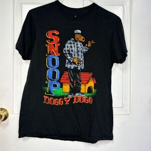 Black Graphic Tee with Colorful Print